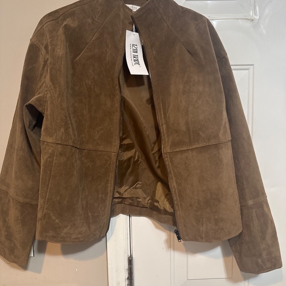 12th Tribe Sienna Brown Vegan Suede Jacket Size SS - Picture 4 of 4